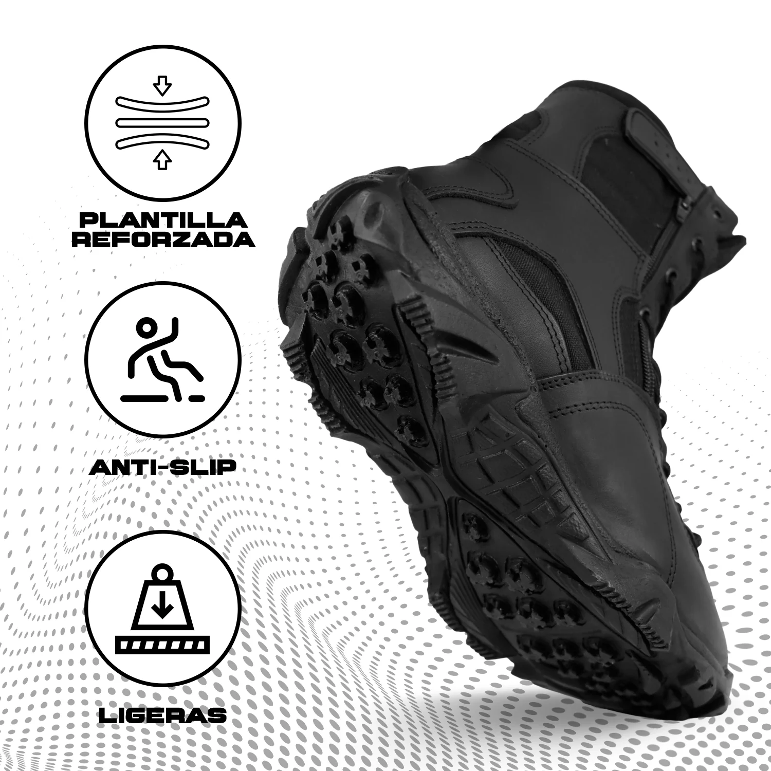 Botas Militares Tacticas SK7 SWAT RD Negro Con Cierre - Imagen 8