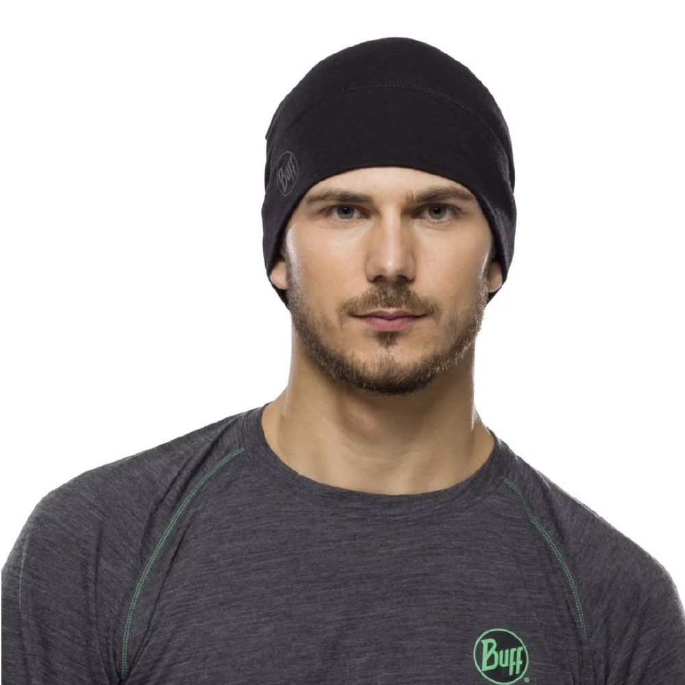 Beanie Merino Lightweight Solid Black – Buff - Imagen 3