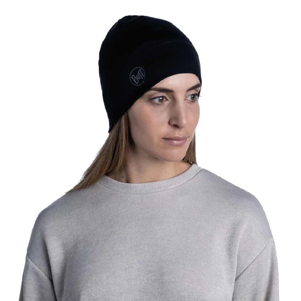 Beanie Merino Lightweight Solid Black – Buff - Imagen 4