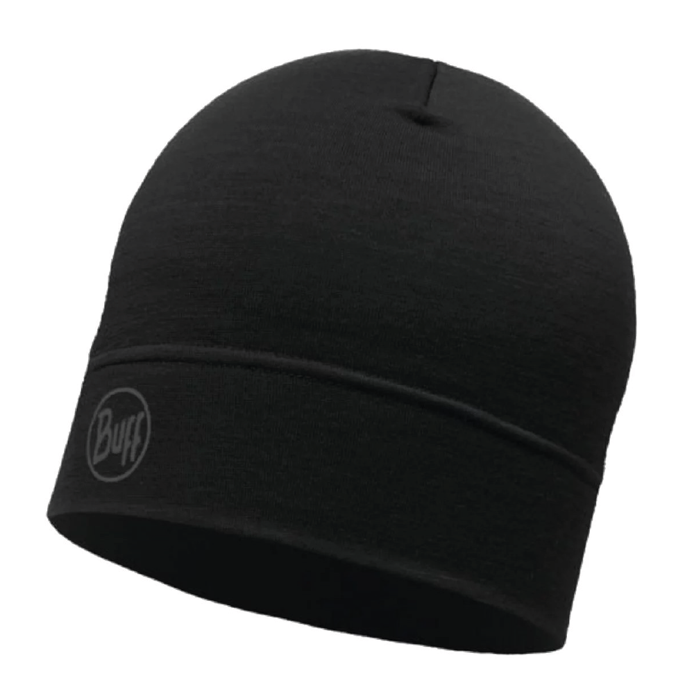 Beanie Merino Lightweight Solid Black – Buff - Imagen 2