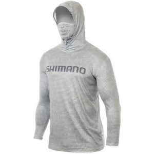 SHIMANO Jersey de Pesca Con Gorro Camuflaje Light Grey SHMHOODLGREY