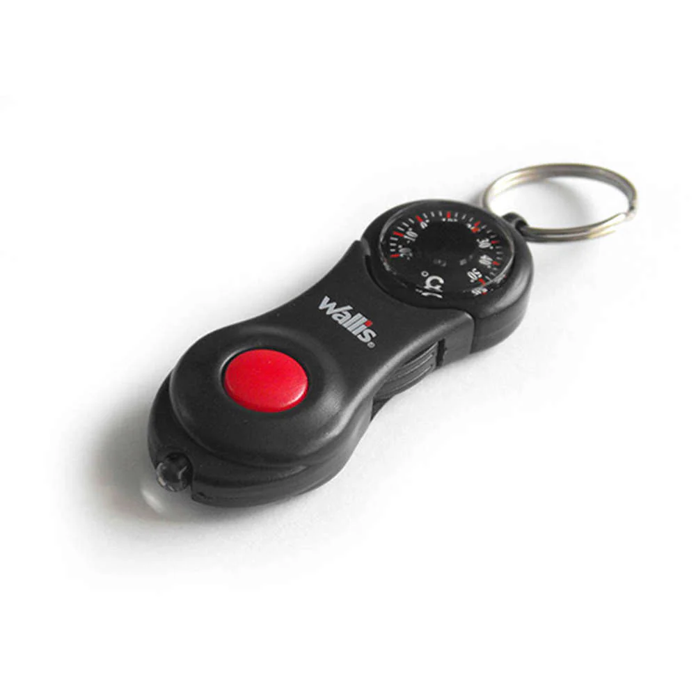 Llaveros con termómetro y luz LED, negro