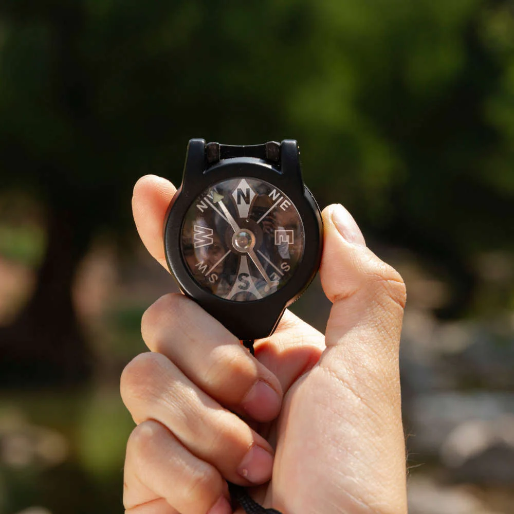 Brújula profesional plegable, de bolsillo, con tapa de vidrio, negro - Imagen 6