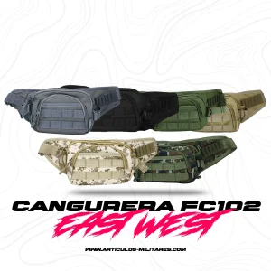 Cangurera Riñonera Tactica East West 3 Bolsillos