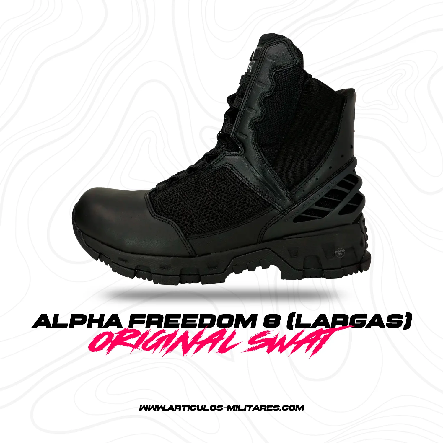 Botas Tácticas Alpha Freedom 8 Negras (Largas) ORIGINAL SWAT - Imagen 2
