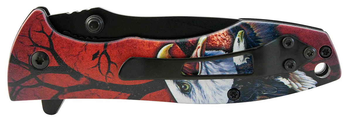 Navaja de bloqueo diseño "águila", acero inoxidable con clip - Imagen 7