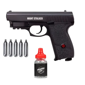 Pistola Night Stalker Crosman Blowback 4.5mm 420fps KIT