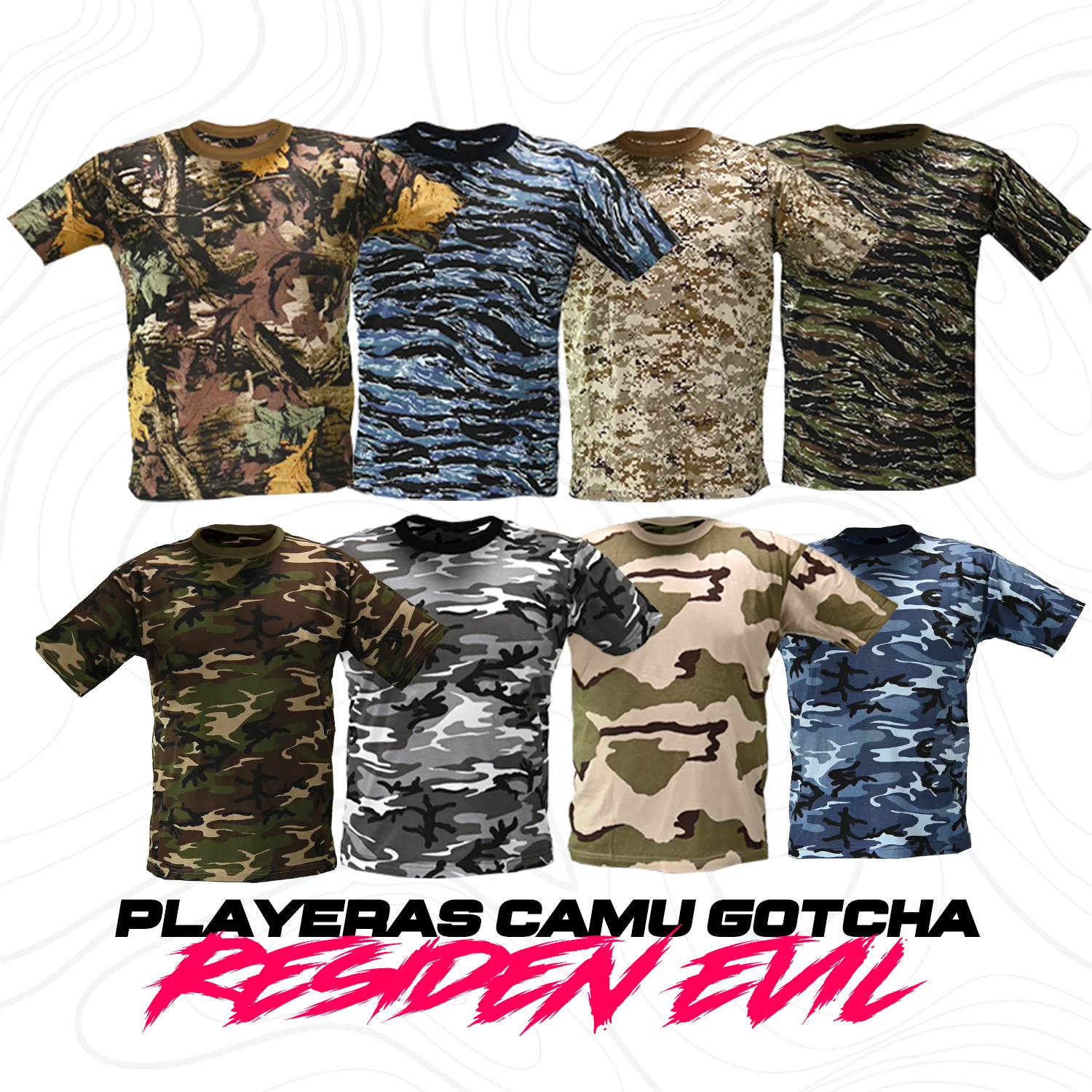 Playera Camuflada Manga Corta Algodón Hombre - Imagen 2