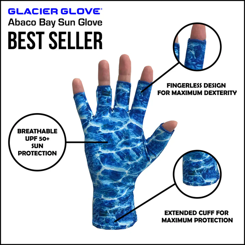 GLACIER OUTDOOR Guantes Abaco Sun Blue Water Camo 009BC - Imagen 3