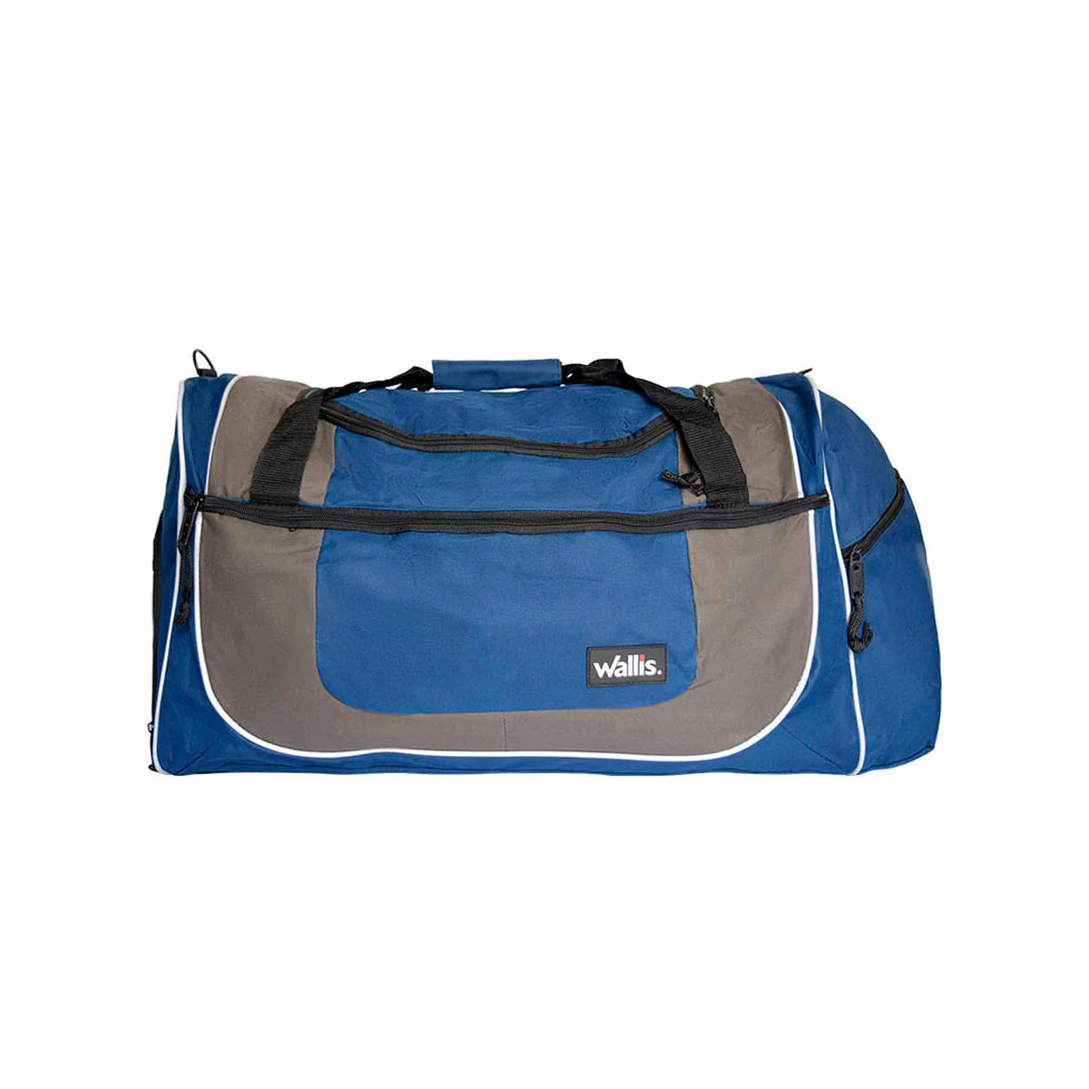 Maleta deportiva/viaje, 100% poliéster, 65 L, azul/gris - Imagen 3